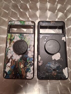 Magsafe Casetify Floral Paint & Dark Floral Black Phone Cases W/ Pop Sockets